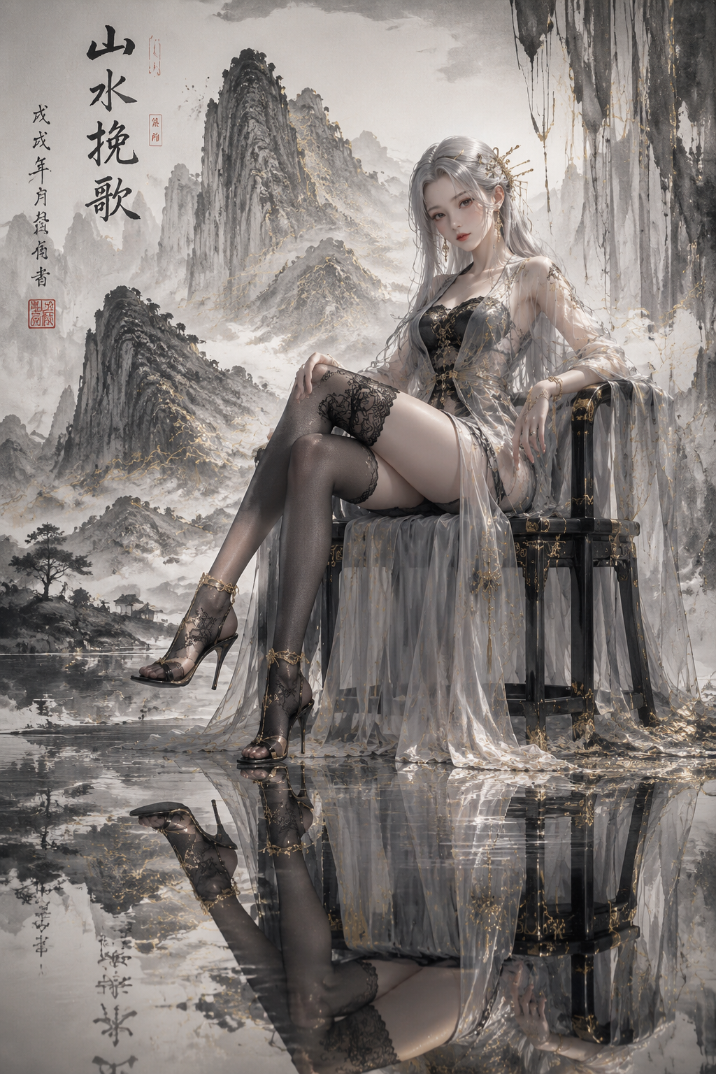 山水挽歌：东方幻想时装展示海报